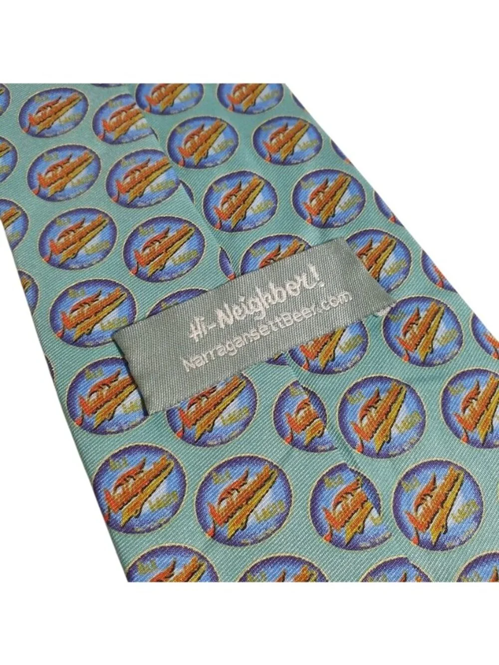 Narragansett Beer Necktie Neckwear Blue Polyester Mens Accessory Rhode Island
